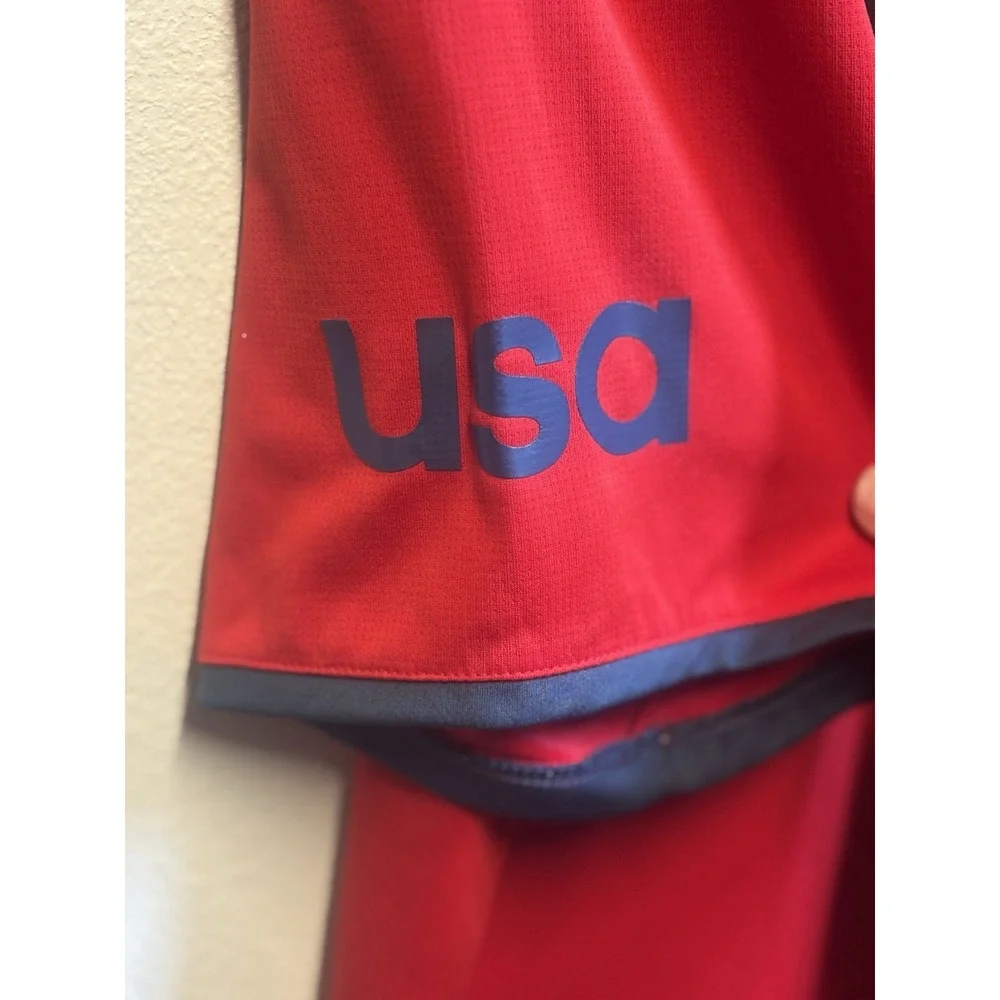 Adidas Shirt‎ Men USA Golf Climachill Red Blue Collared Polo XL Shirt Sleeve